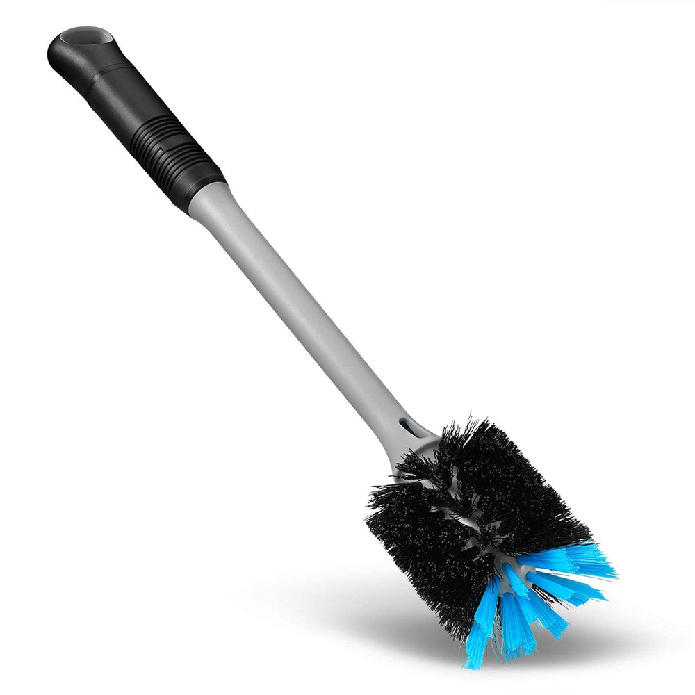 MOSOLAN long-handle cleaning brush reaches hard-to-clean bottle bottoms.