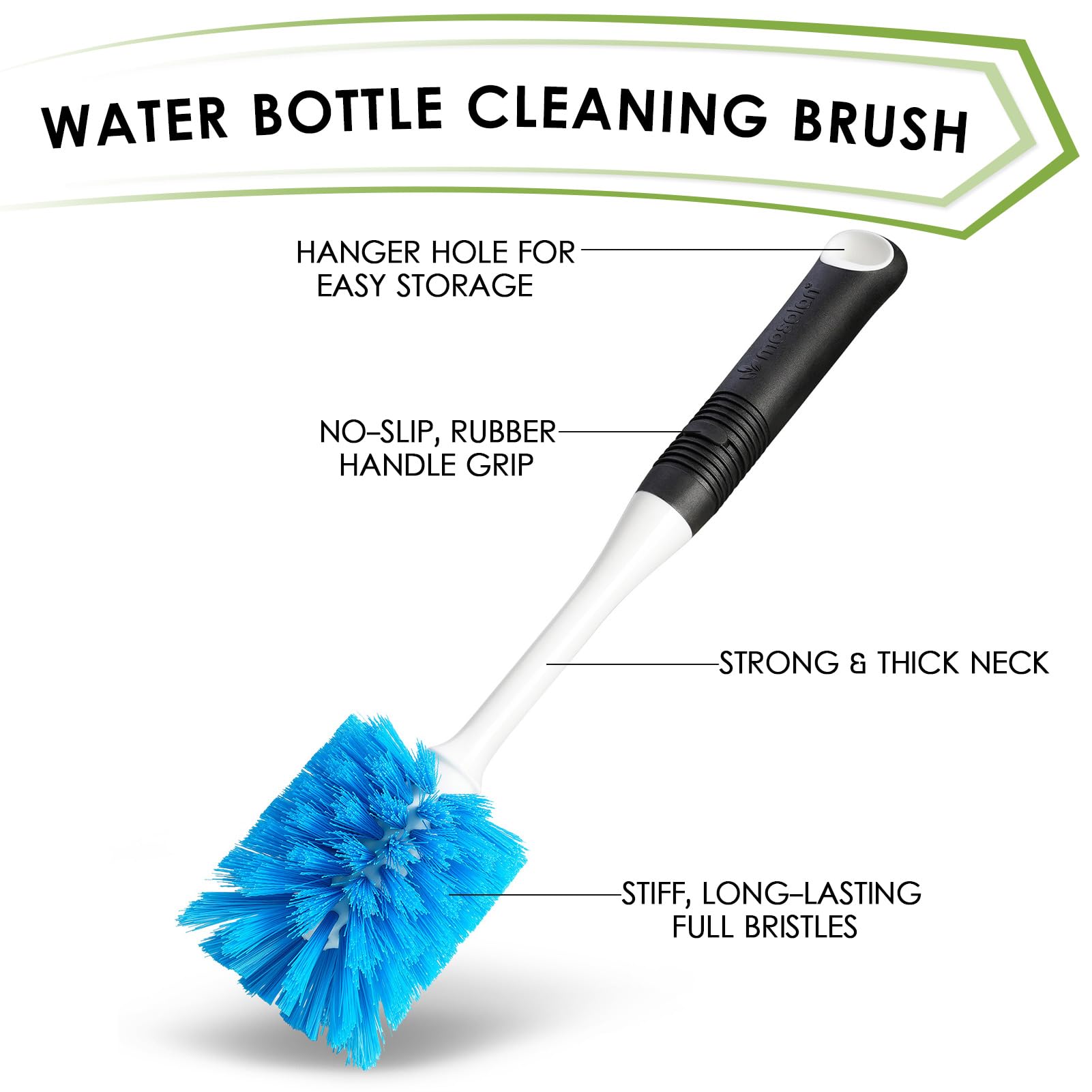 MOSOLAN long-handle kitchen brush offers extended reach and comfort