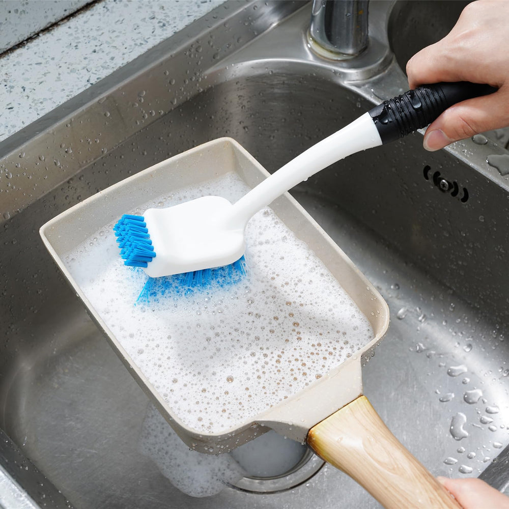 MOSOLAN sink cleaning brush tackles grime around sinks.