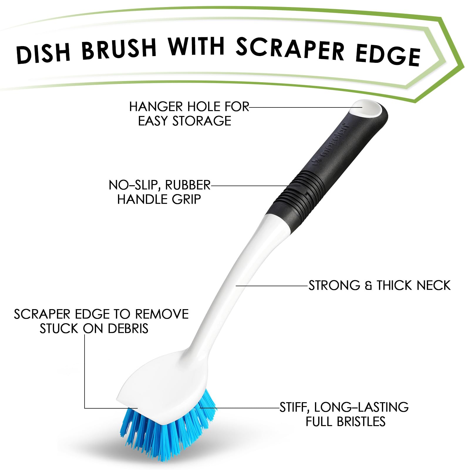 MOSOLAN water bottle cleaning brush fits narrow bottles and cups