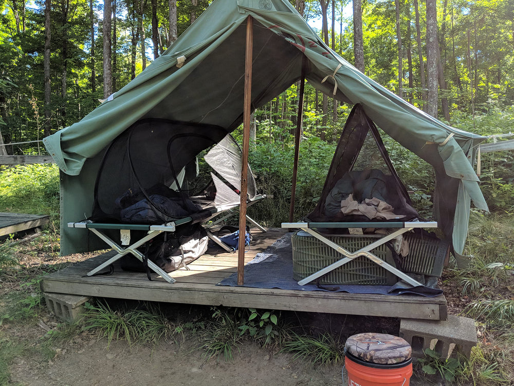 MosquitOasis design image with USA-inspired concept for reliable camp protection.