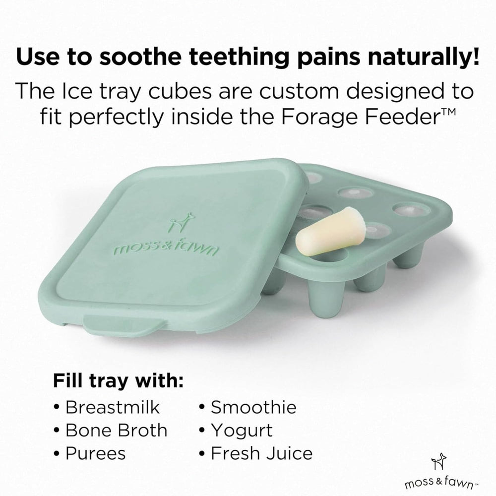 Moss and Fawn baby first bites bundle packaging shows a versatile feeding kit.