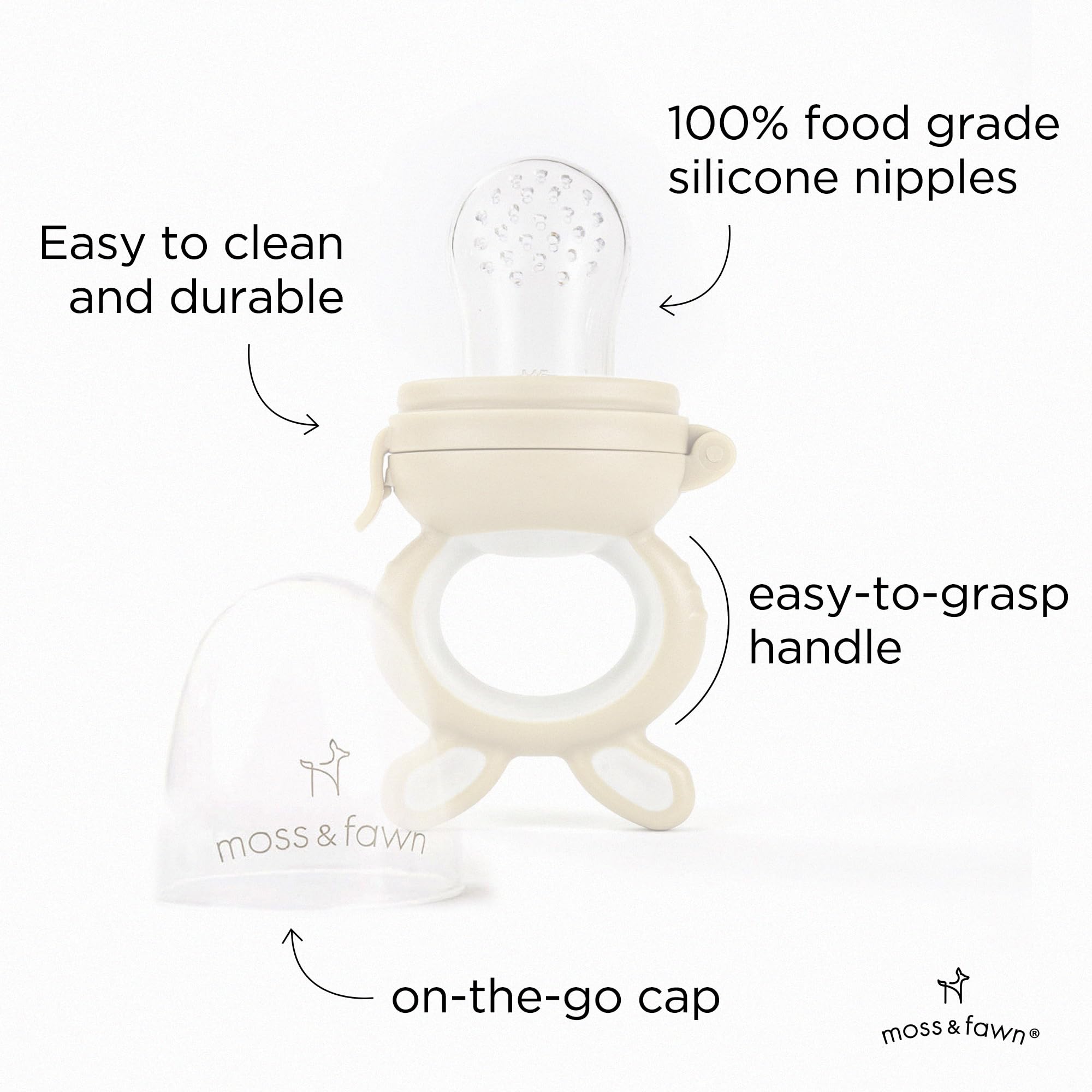 Moss and Fawn Forage Feeder cleaning-ease underscores simple maintenance and quick cleanup.