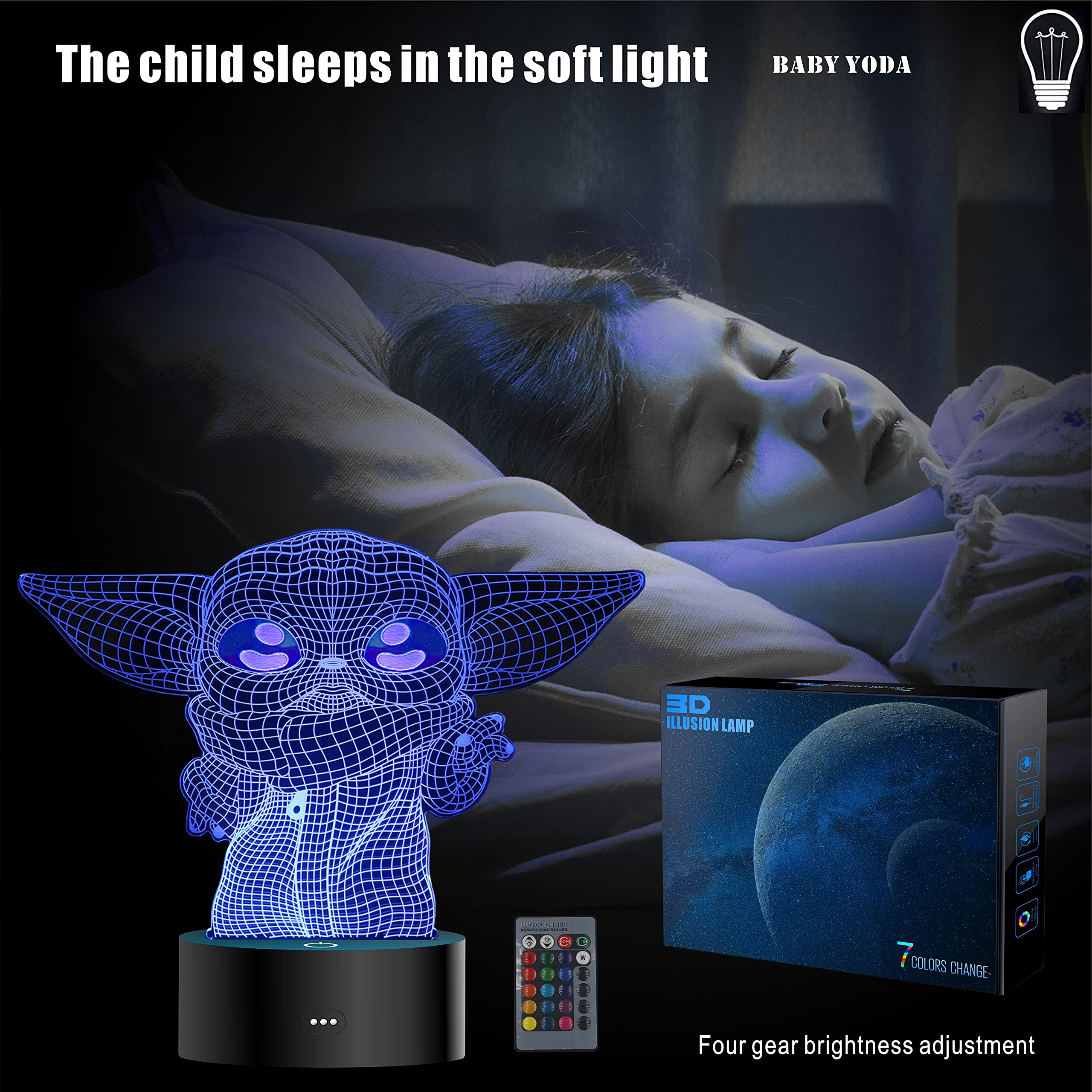 MOSSOM Death Star 3D night light creates dramatic mood lighting