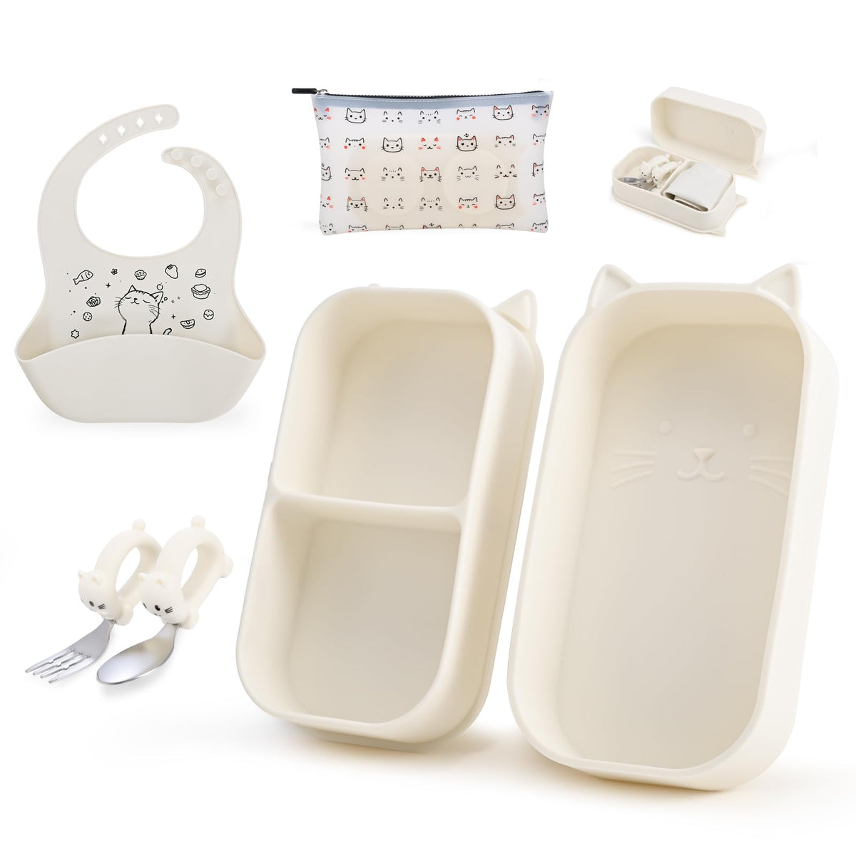Mossora baby suction plates with cat design deliver stable self-feeding on smooth tables.