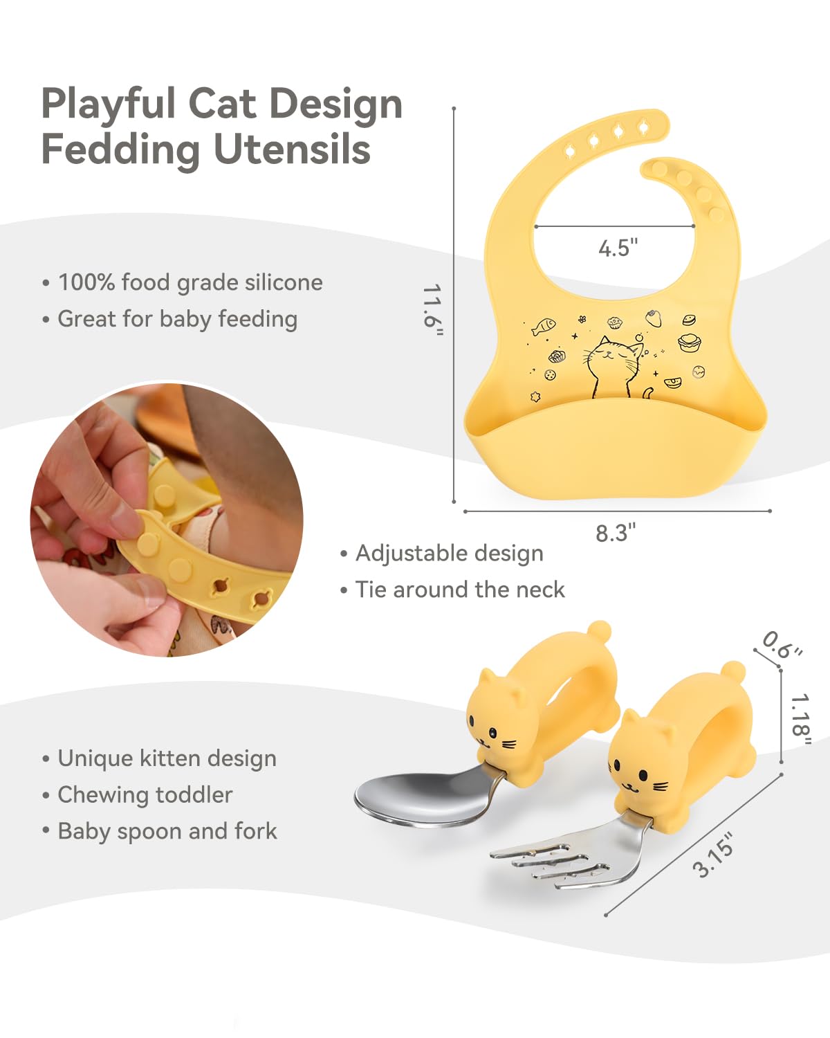 Mossora silicone bibs and waterproof bag keep outfits clean during messy snacks.