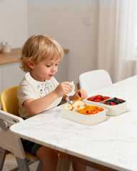 Mossora travel feeding kit folded compactly fits in diaper bags for adventures.