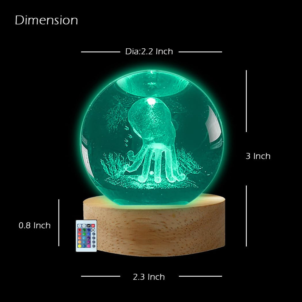 MOSSSH octopus night light stands at about 3 inches tall for compact spaces.