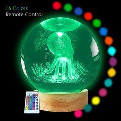 MOSSSH octopus night light with a unique 3D-printed design for desk decor.