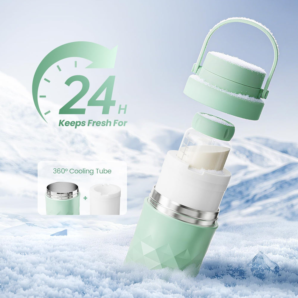 Mosthink 360-degree cooling-tube—pre-chilled for 24-hour freshness without ice.