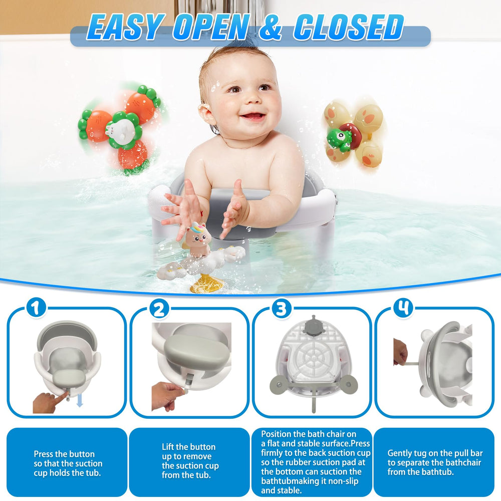 Mostop bath seat foldable design for compact storage at home or travel