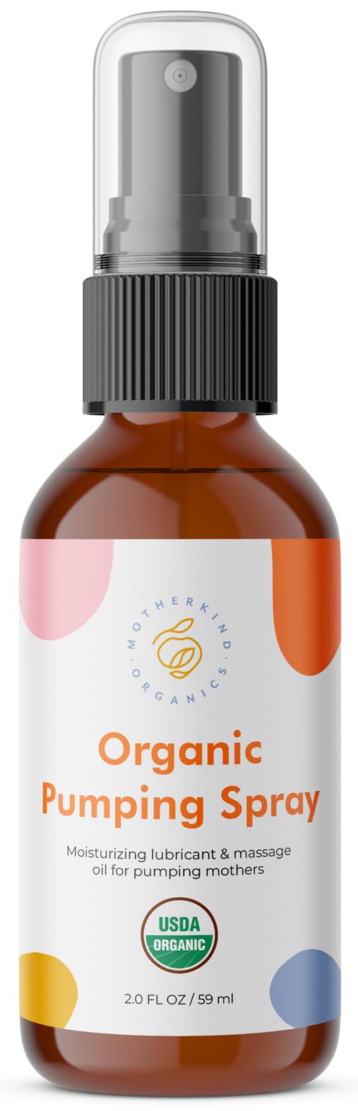 Motherkind Organics Pumping Spray bottle for comfortable pumping sessions.