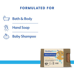 Motherlove Baby & All Soap bar closeup reveals soothing oatmeal texture for gentle cleansing