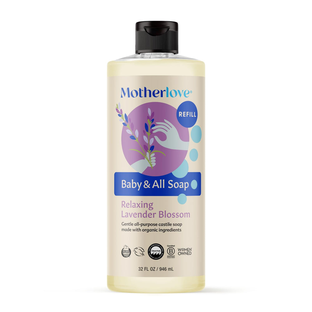 Motherlove Baby & All Soap foaming pump for gentle baby cleansing