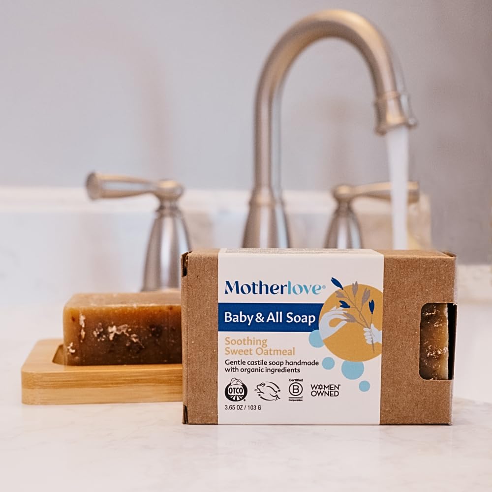 Motherlove Baby & All Soap USA-made packaging signals quality and domestic production
