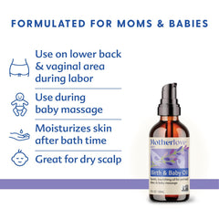 Labor massage with Motherlove Birth & Baby Oil showing gentle perineal care