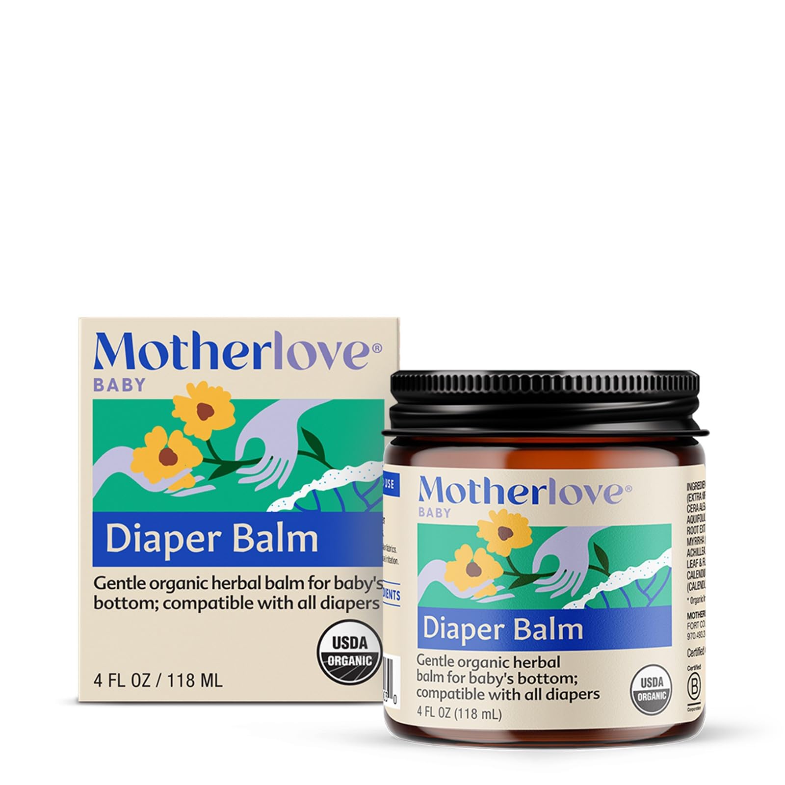 Motherlove Diaper Balm 4oz tube ready for gentle cloth diaper care