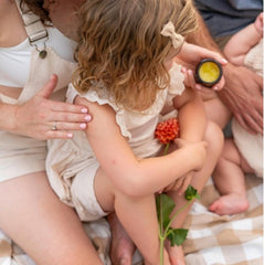 Creamy texture shot highlights easy, gentle baby application.