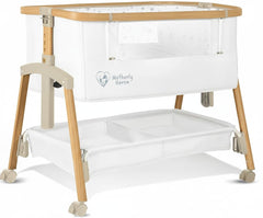 Motherly Haven bassinet bedside sleeper setup for newborns offers close-to-parent comfort.