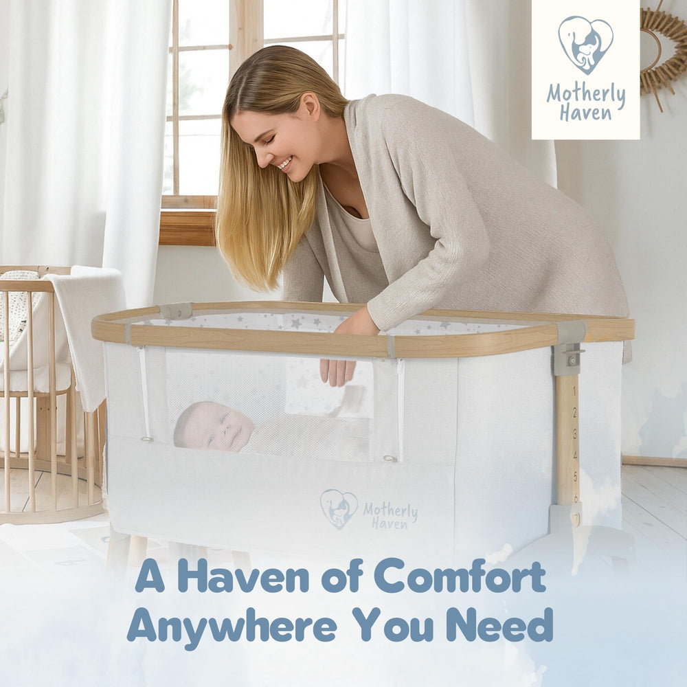 Motherly Haven bassinet mosquito net provides protection during naps