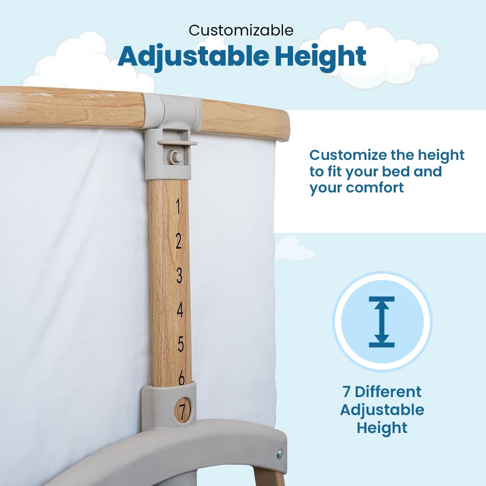 Motherly Haven bassinet on wheels enables smooth room-to-room moves.