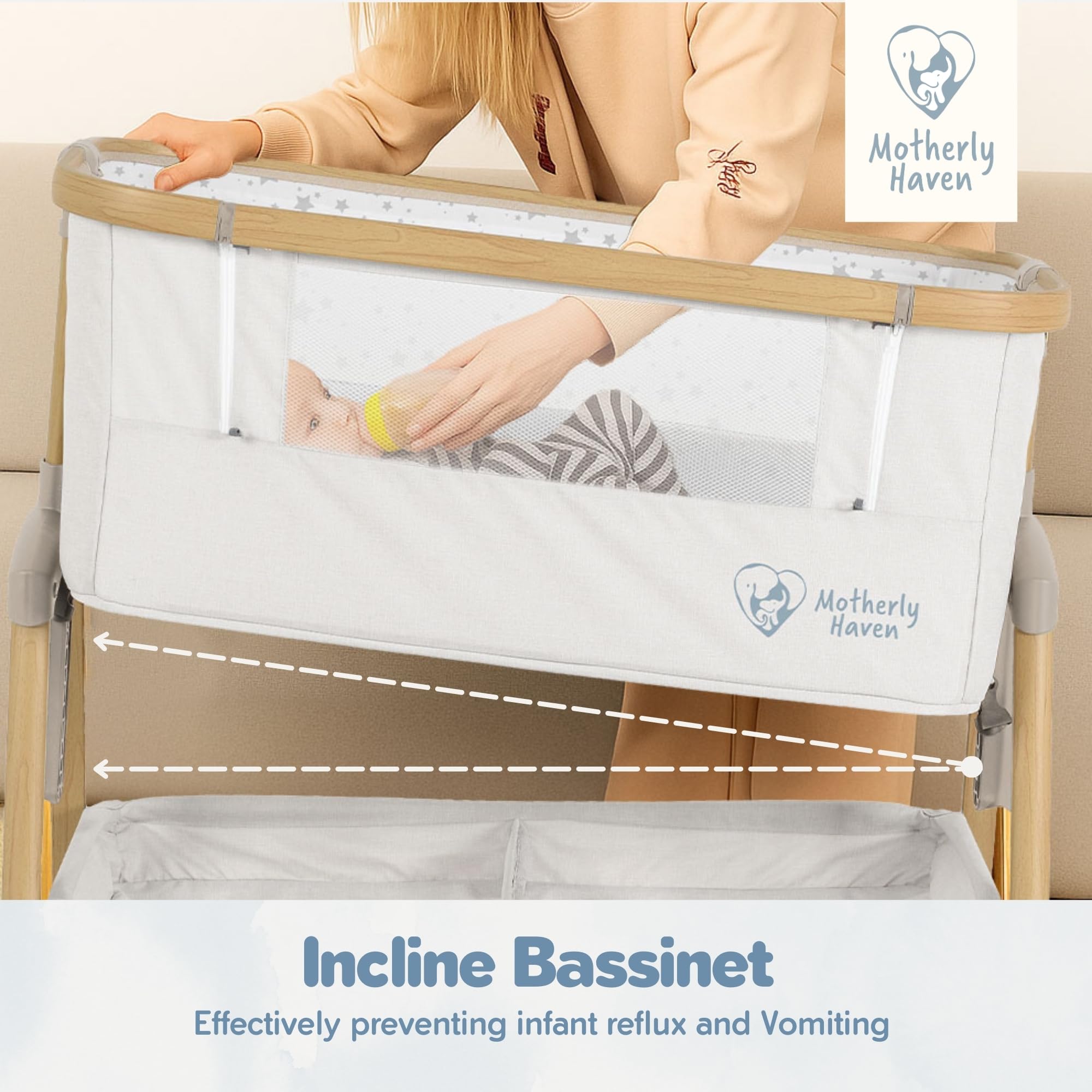 Motherly Haven bassinet soft mattress supports newborn comfort