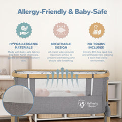 Motherly Haven bassinet tilt-mode helps position baby during feeds.