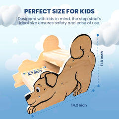 Motherly Haven stool wide base provides stability for confident climbs and safe bathroom use.