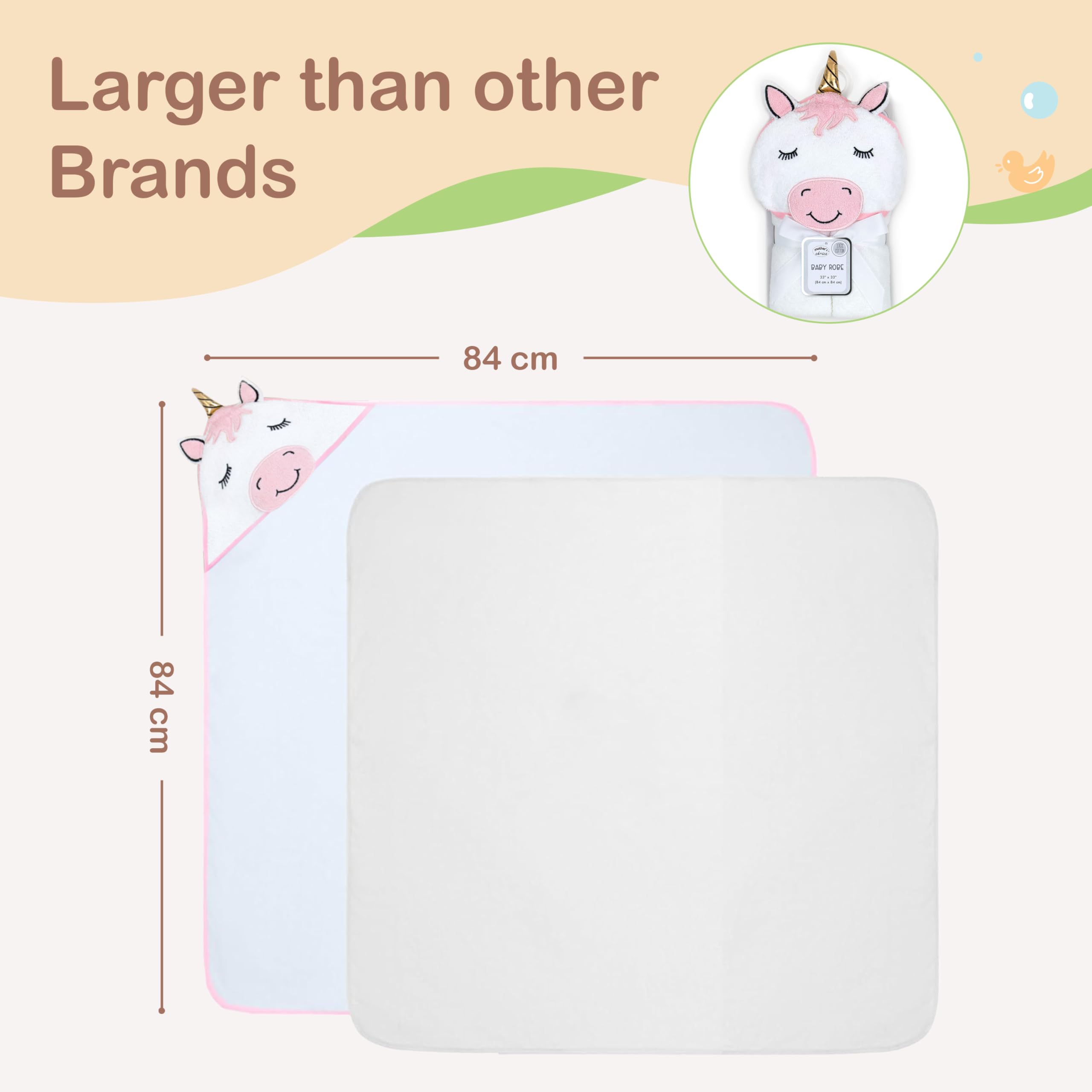 Mother's Choice Organic Baby Hooded Towel absorbent drying power for swift post-bath comfort