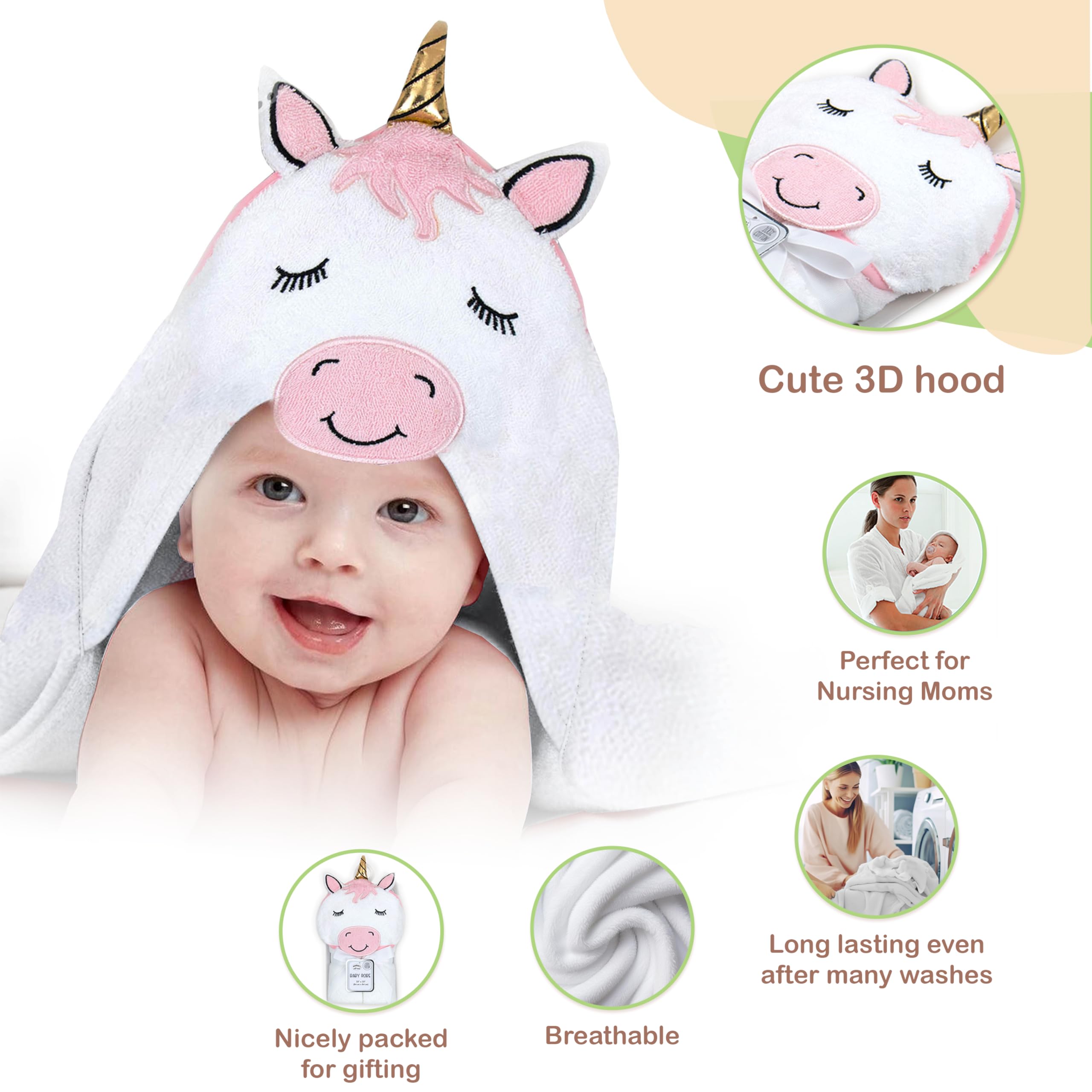 Mother's Choice Organic Baby Hooded Towel machine-washable for easy care