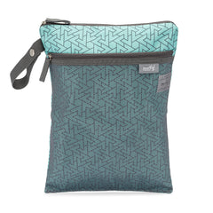 Motif Medical baby wet dry bag aqua dual-compartment keeps wet and dry items organized on the go.