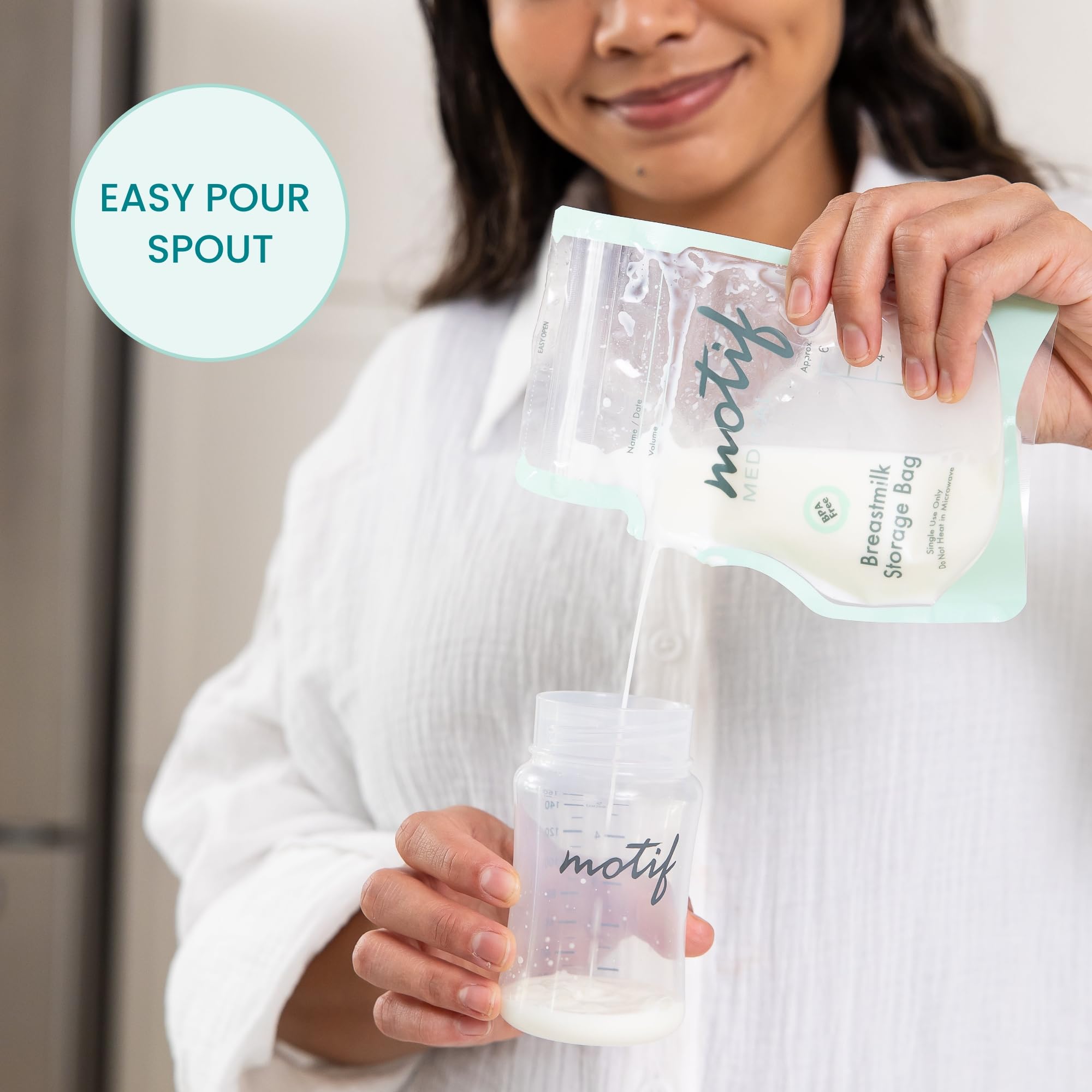 Motif Medical bags stand in the refrigerator for easy access.