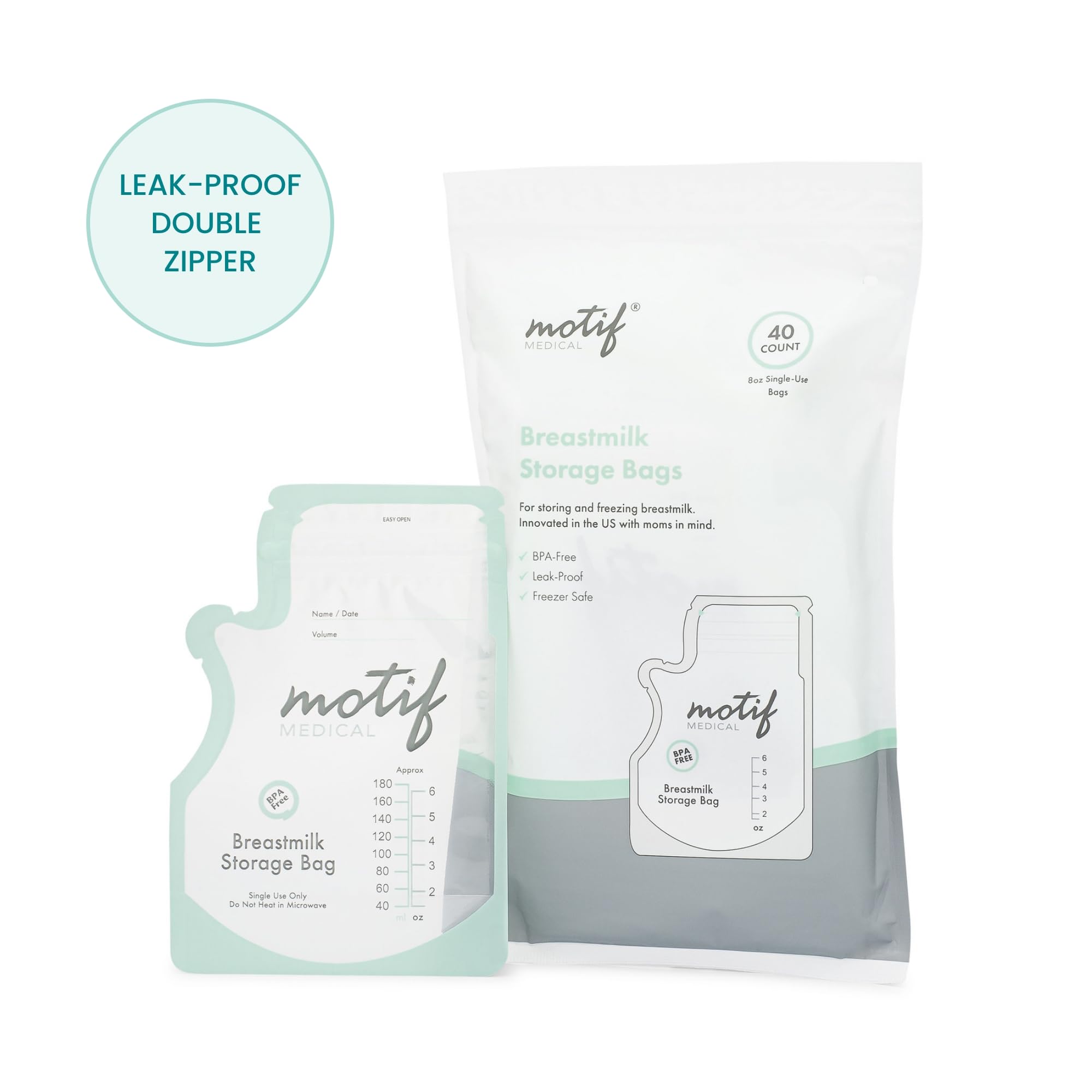 Motif Medical bag packaging emphasizes user-friendly design and reliability.