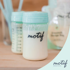 Motif Medical locking ring close-up showing secure seal for spill-free travel.
