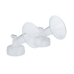 Motif Medical Luna flange close-up showing comfortable shield fit for easier pumping