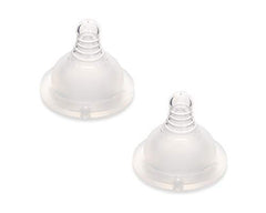 Motif Medical Luna nipple pack two shown, ready spare nipples for convenient baby feeding.