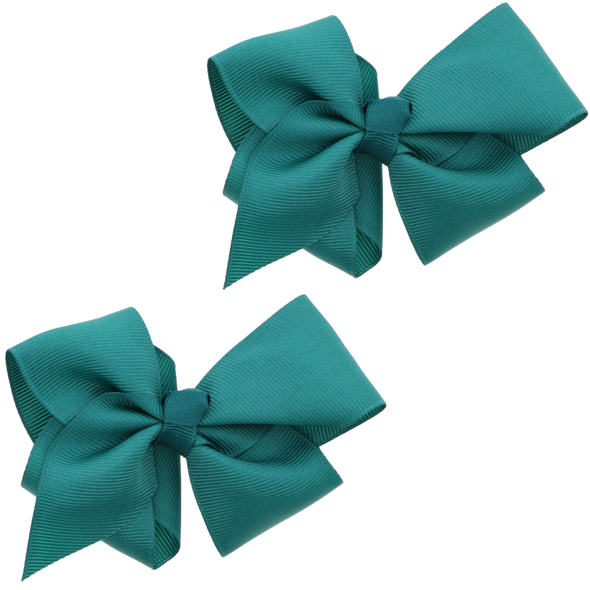 Motique 3-inch grosgrain bow hairclip in dark turquoise adds playful style to any outfit.