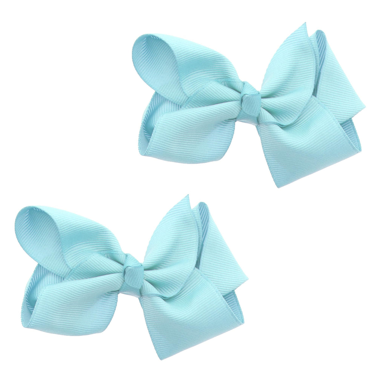 Motique Accessories 3-inch pale blue grosgrain bow clip close-up for cute everyday outfits