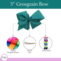 Motique set of 2 bows in dark turquoise, ideal gift or stocking stuffer.
