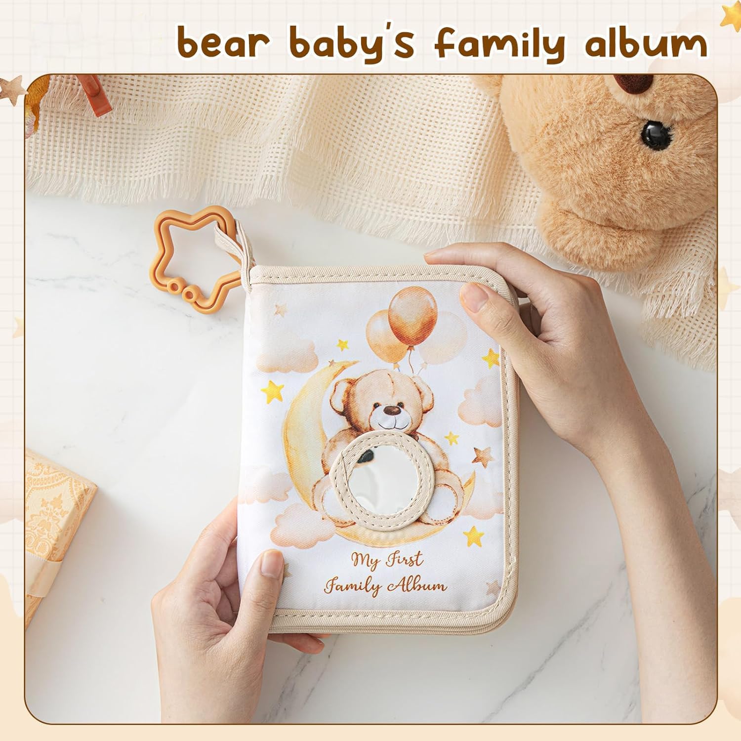 Motiskyy bear compact 7.3x5-inch size fits cribs and hands