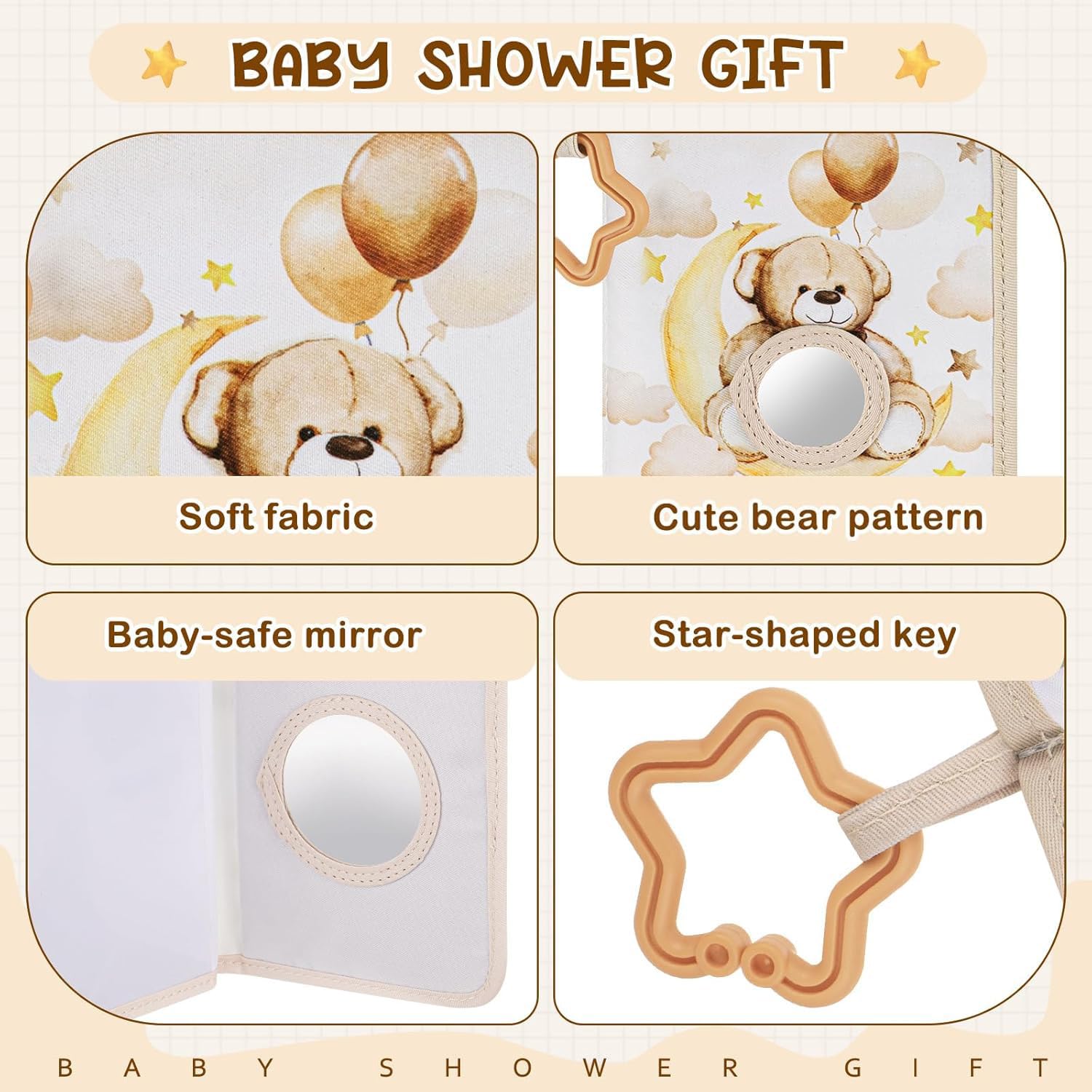 Motiskyy bear soft fabric material enhances tactile exploration and comfort