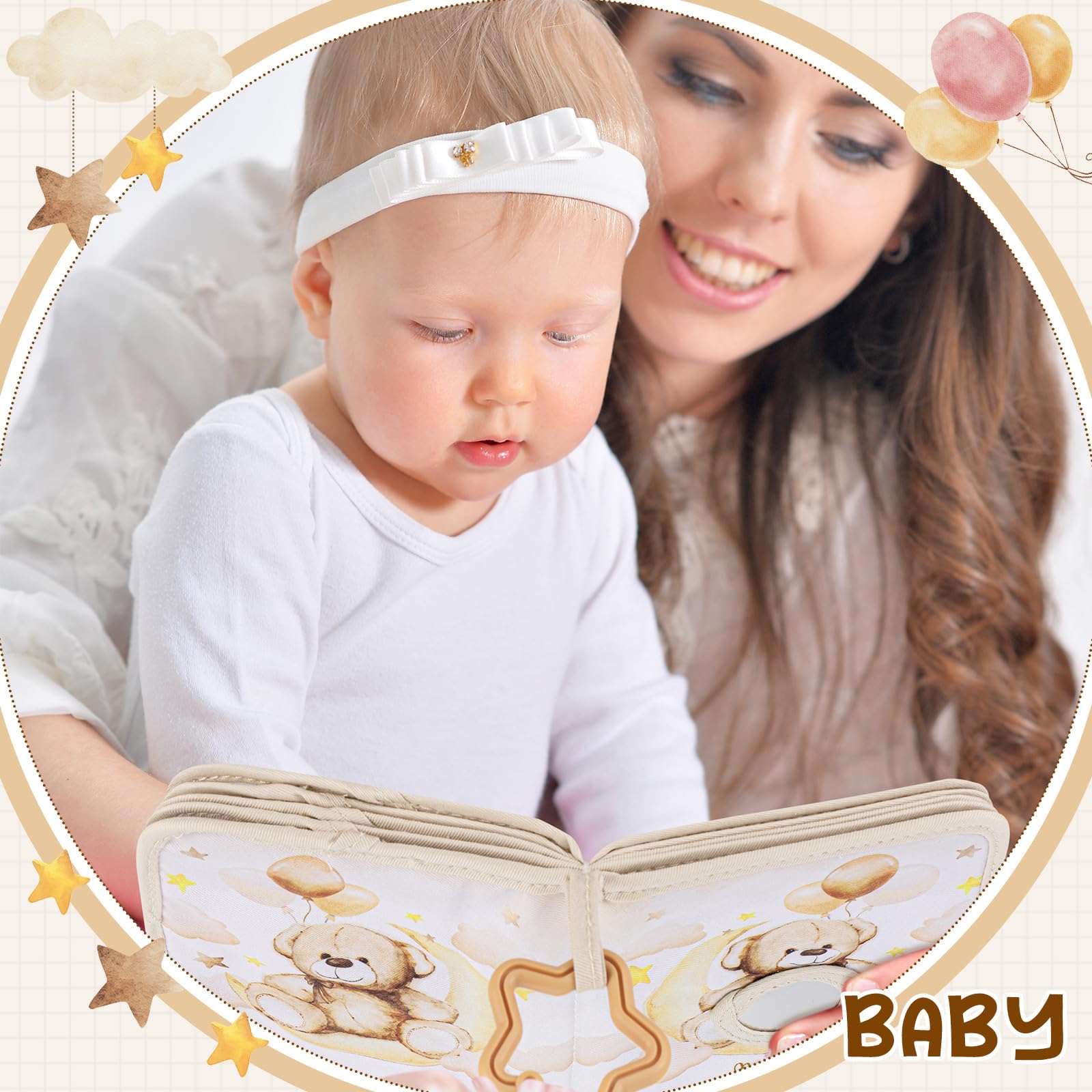 Motiskyy bear star-ring attachment for stroller or crib accessibility