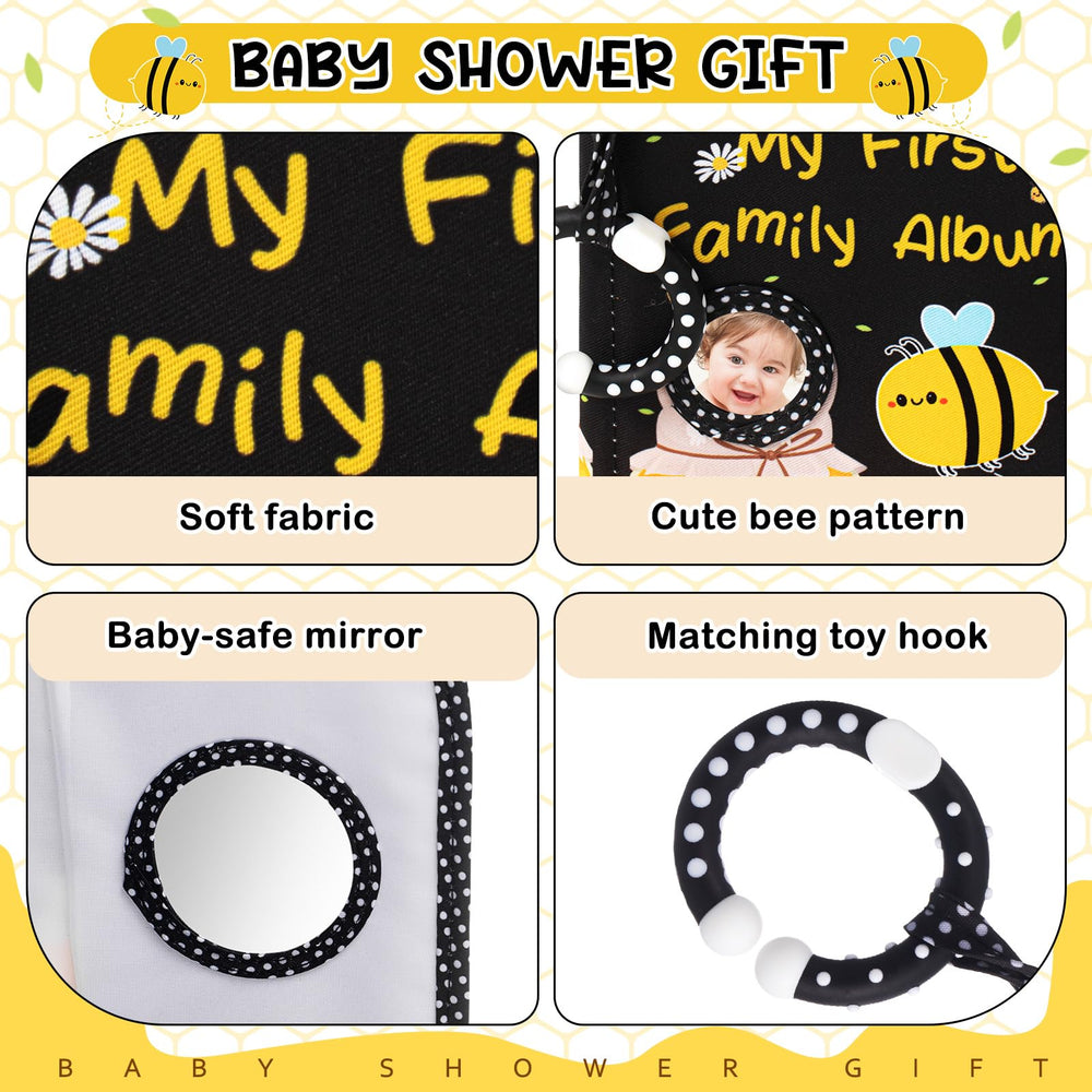 Motiskyy Bee photo album safety mirrors on last page encourage curiosity