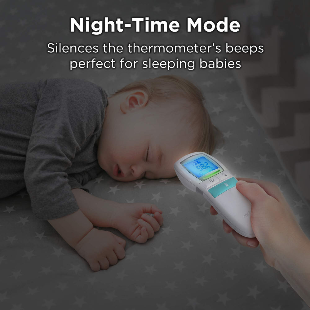 Motorola Care 3-in-1 no-touch thermometer checks baby bottle temperature quickly and safely.