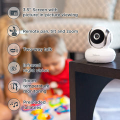 Motorola MBP36S-2 dual cameras setup enables multi-room monitoring from one screen.