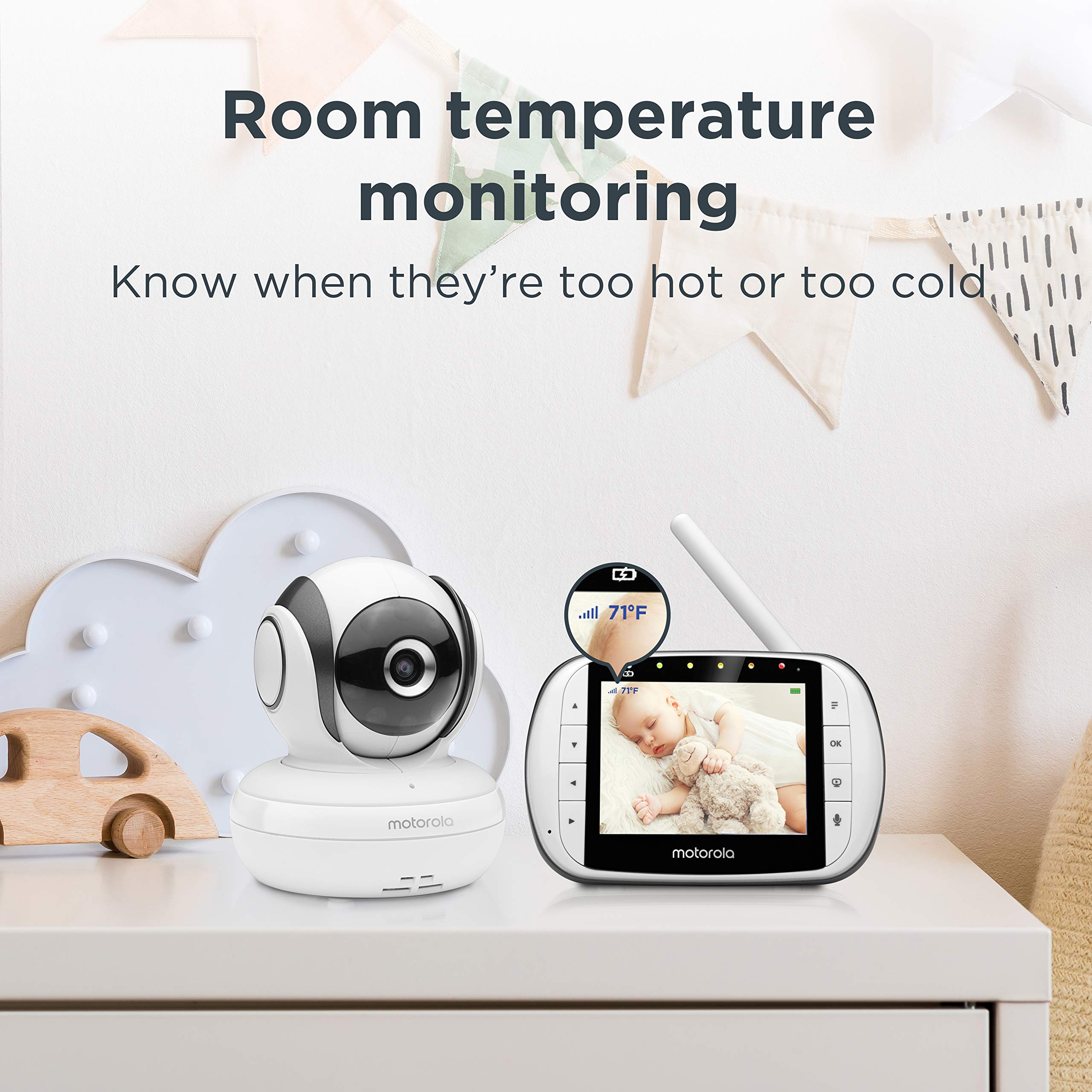 Motorola MBP36S-2 lullabies create soothing bedtime options for calm bonding.