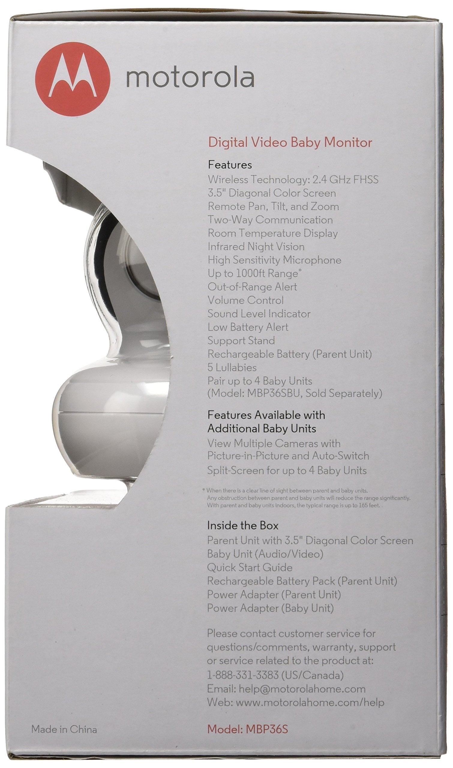 Motorola MBP36S remote camera angle adjustment during playtime