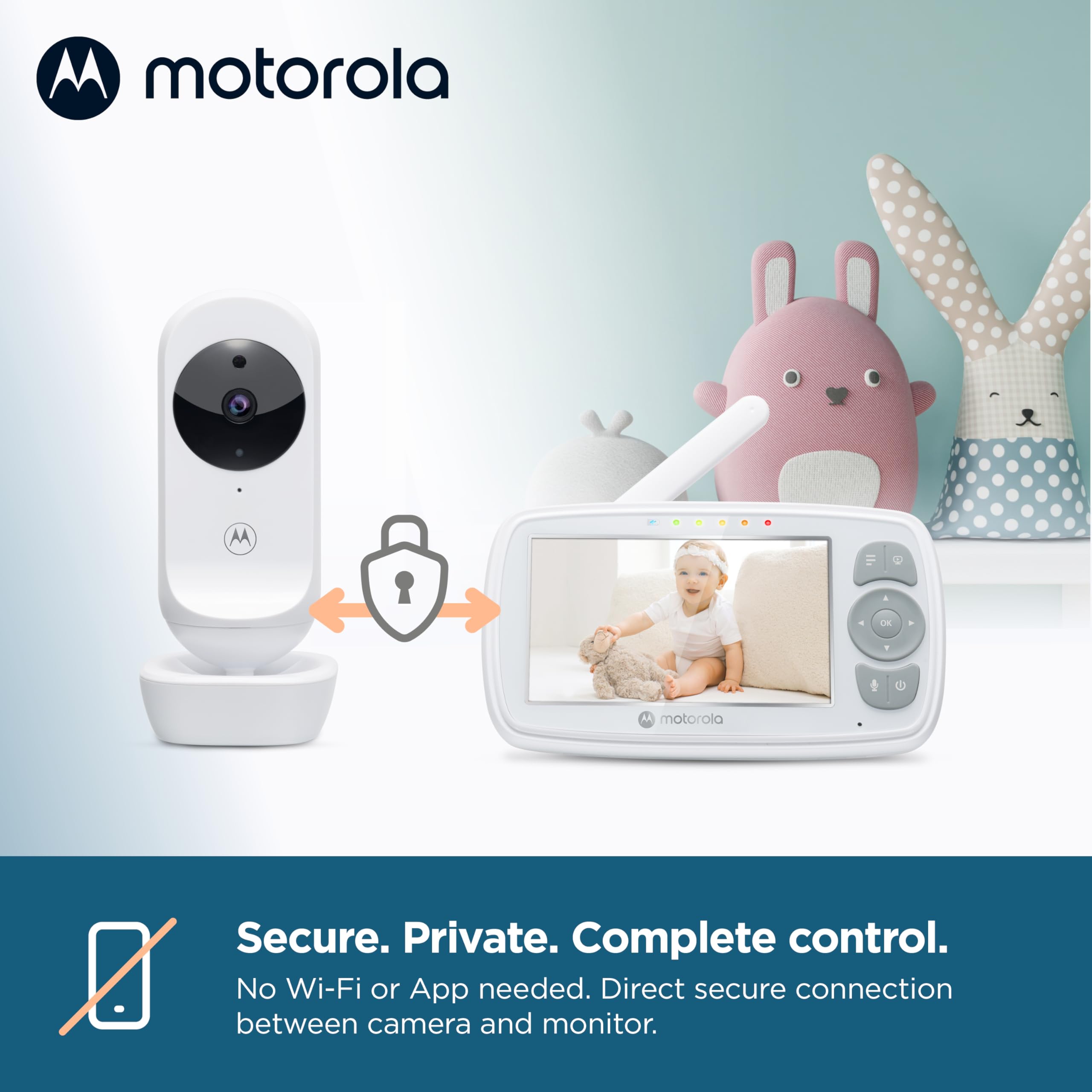 Motorola Nursery 2-way audio lets you soothe your baby from the parent unit