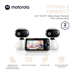 Motorola Nursery 5-inch display showing crystal-clear monitoring during nap time.