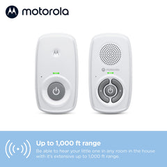Motorola Nursery AM21 long-range setup demonstrates up to 1000 ft range.